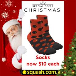 12 Days of Christmas, Socks - Inform Socks for Squash Red Black