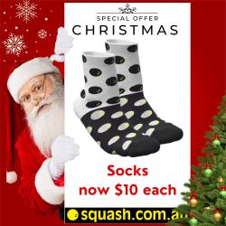 12 Days of Christmas, Socks - Inform Socks for Squash White Black