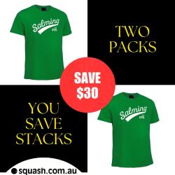 Clothing, Two Packs You Save STACKS! - Salming Logo Tee Men Green Two Pack