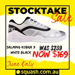 Squash Shoes, Stocktake Sale - Salming Recoil Kobra Men White Black