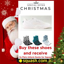 12 Days of Christmas, Squash Shoes - Salming Viper 1.0 Women White Silver Court Shoe