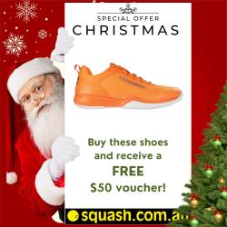 12 Days of Christmas, Squash Shoes - Salming Viper Pro Nectarine Silver plus $50 Voucher